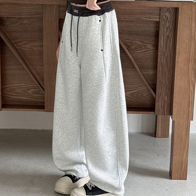 儿童秋装2025新款大女童装灰色裤子春秋款运动卫裤秋季阔腿直筒裤,男装,卫裤,淘宝优惠券,粉丝福利购,淘宝优惠卷