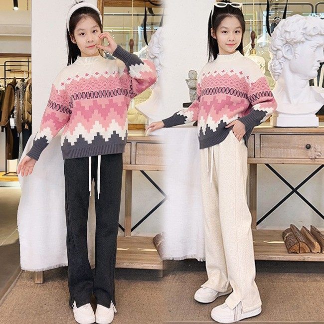 女童毛衣套装2025秋冬新款时髦上衣中大童韩版学生毛呢阔腿裤套装,孕妇装/孕产妇用品/营养,影楼服装,淘宝优惠券,粉丝福利购,淘宝优惠卷
