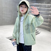 儿童装男童夏装防晒衣外套2025新款中大童夏季男孩薄款透气防晒服