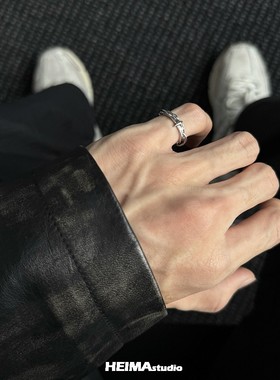 925银戒指 原创绷带系列纯银尾戒男女设计师款冷淡风小指戒指潮