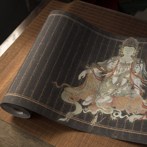 秋凝斋如是观《加厚》蜡染微喷长卷复古做旧空白2厘米竖行半熟熟小楷书法作品练习纸15米金墨银墨金刚作品纸