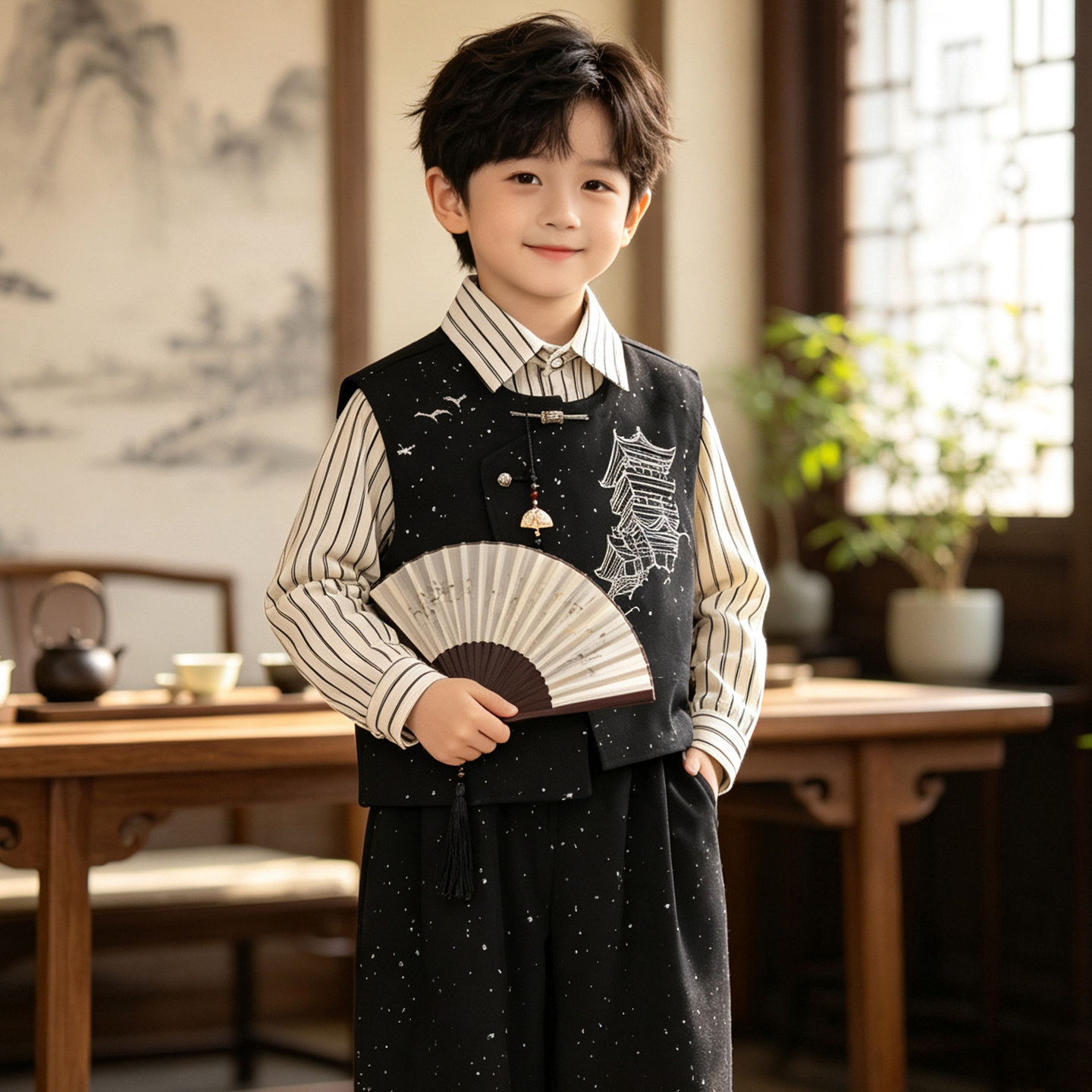 男童新中式礼服套装春秋演出