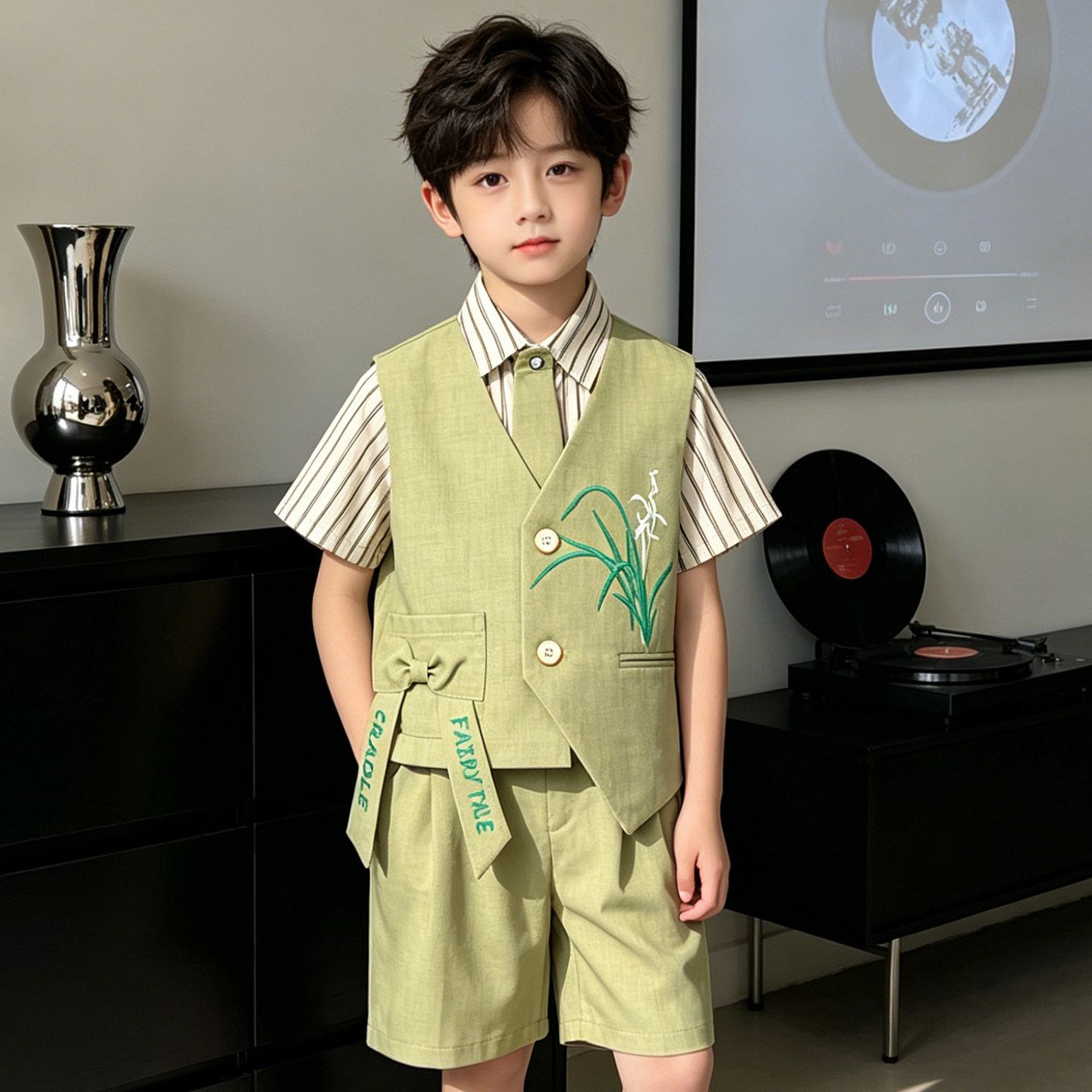 儿童新中式礼服套装朗诵衣服