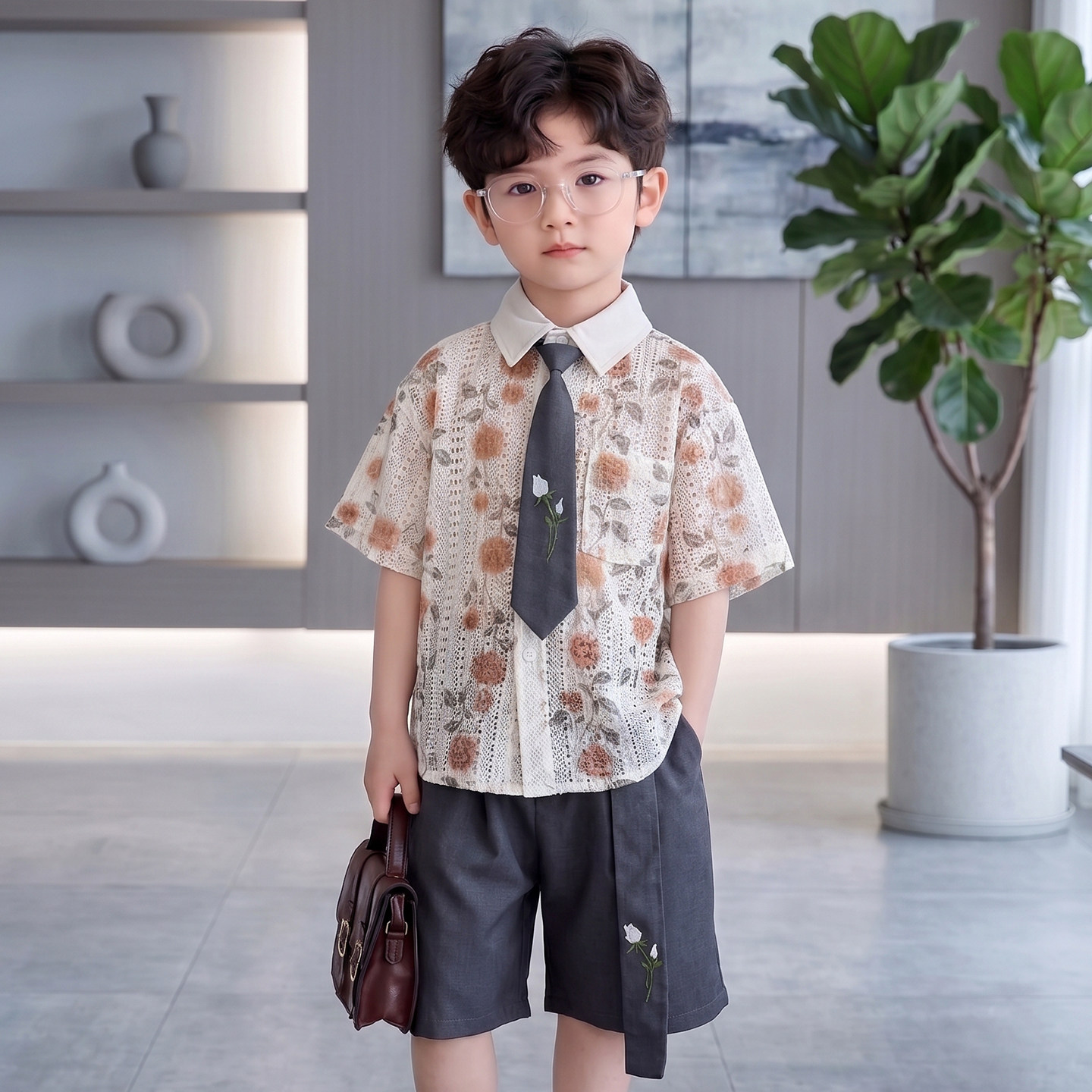 男童夏季套装幼儿园演出穿搭