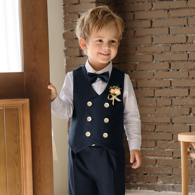 男童西装套装宝宝周岁礼服儿童生日小西服主持人洋气英伦婚礼花童