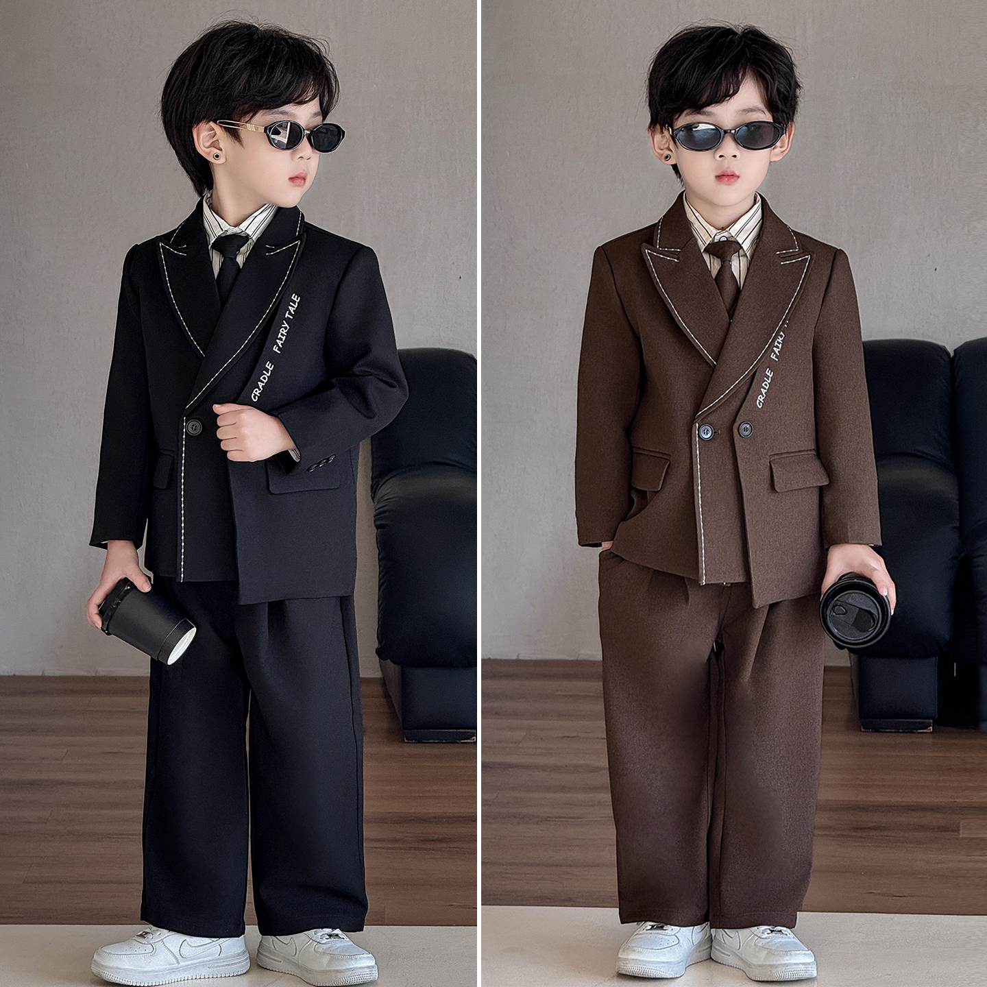 男童高端礼服儿童宴会小西服主持人朗诵西装英伦风钢琴演出表演服