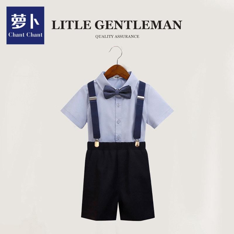 男童礼服夏季2026新款儿童英伦风西装男宝周岁生日宴会西服演出服