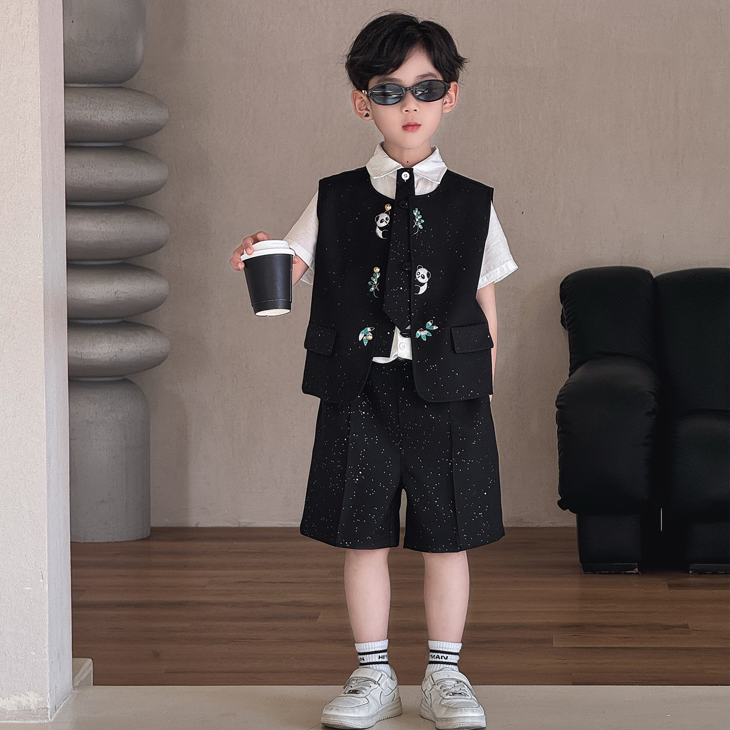 儿童礼服2026夏季新款国风西服套装男童新中式小主持人花童演出服