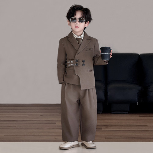 男童西装套装春秋新款主持人西服