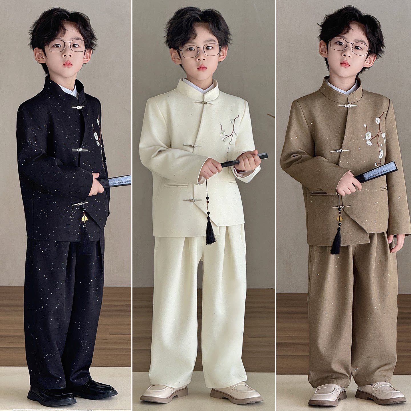男童新中式唐装礼服套装中秋