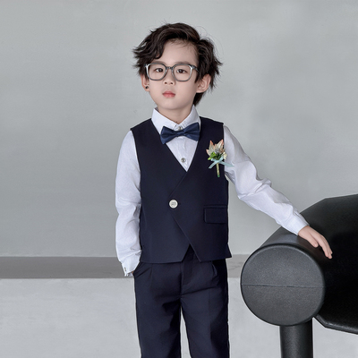 男童礼服英伦风花童西服套装