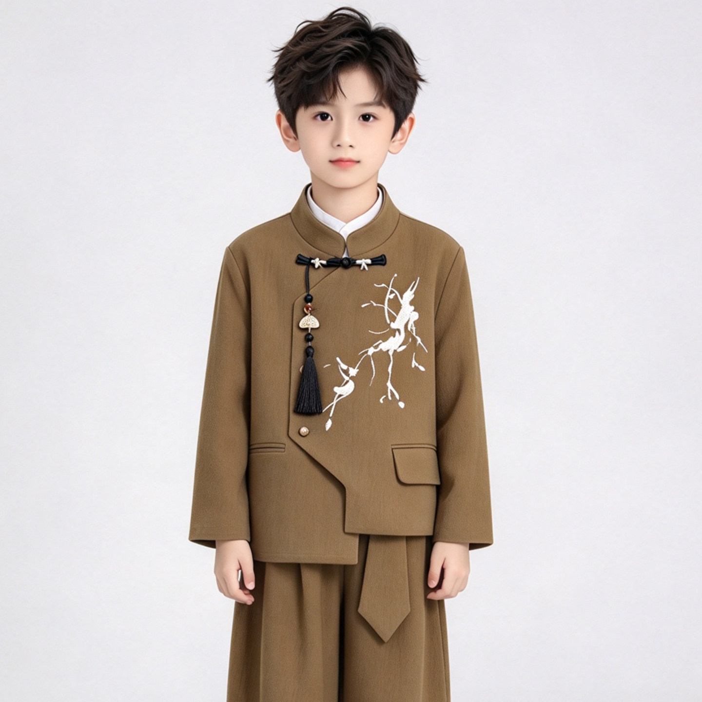 男童中国风春秋长袖唐装礼服套装