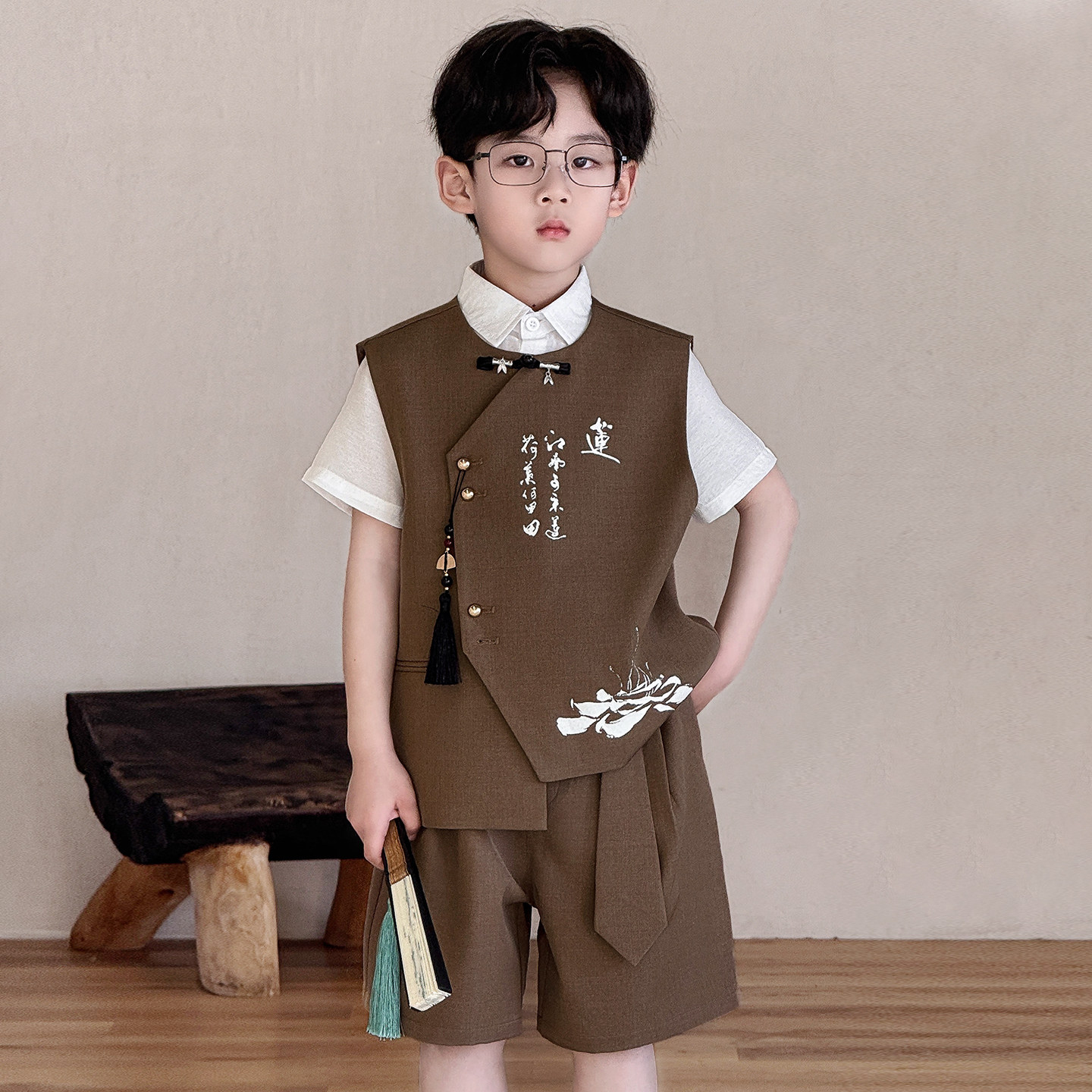 高端男童新中式礼服夏季国风西服套装儿童帅气小主持人花童演出服