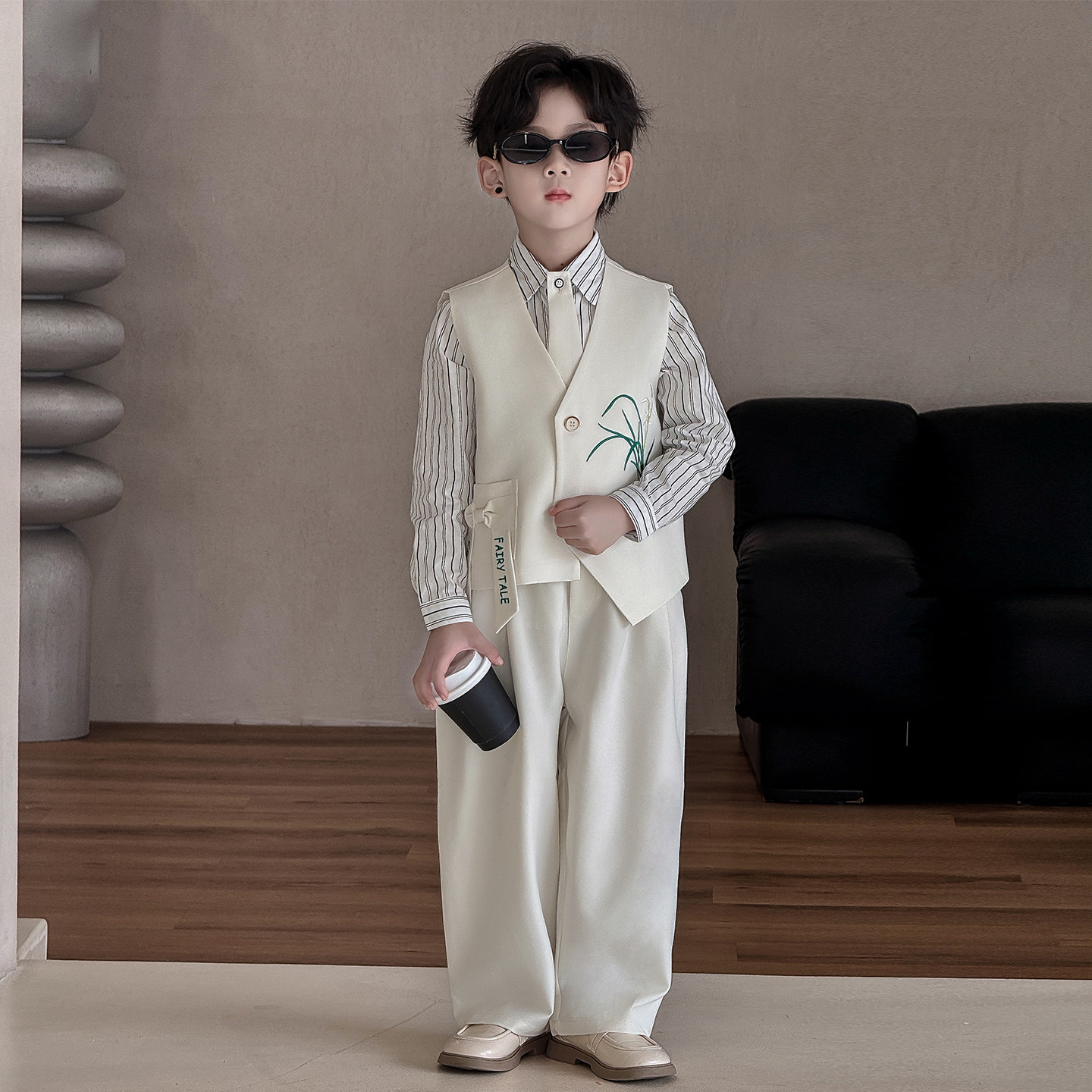 男童礼服2026新款儿童新中式刺绣小西服套装男孩主持人花童演出服