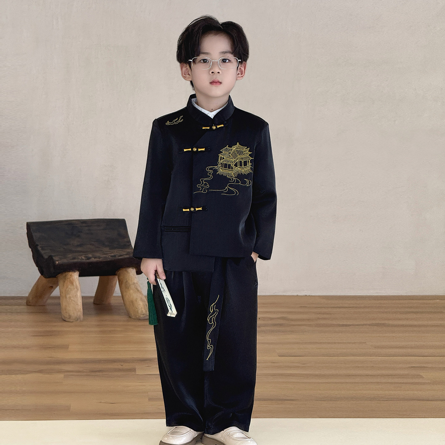 男童新中式高端礼服2025春秋新款国风唐装汉服儿童中秋节主持演出