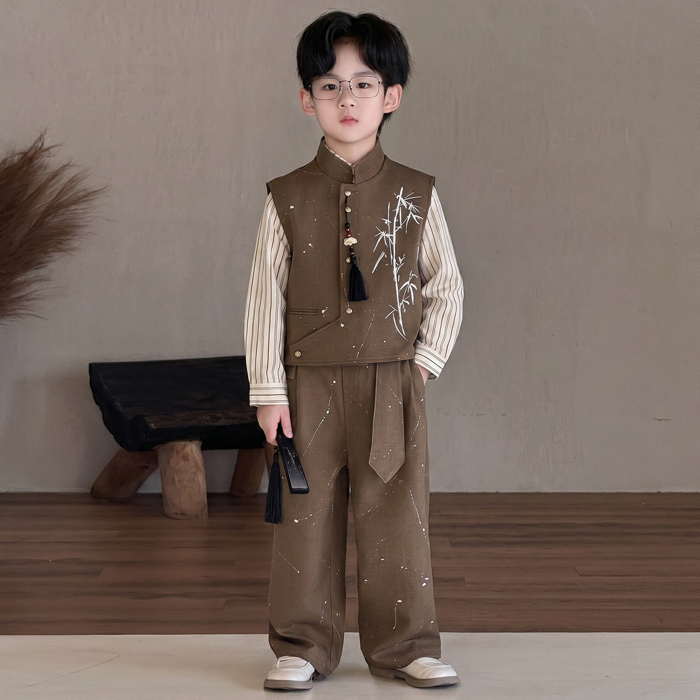 男童新中式礼服2026儿童刺绣马甲
