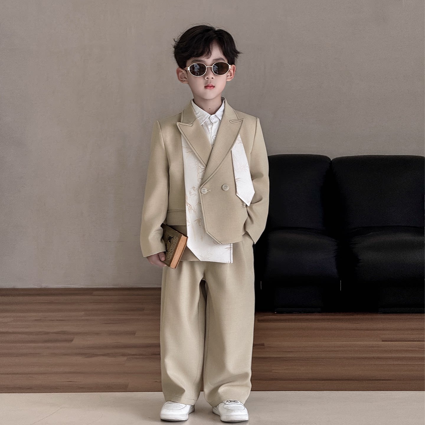 儿童西装礼服2026春季新款国风小西服套装男童新中式花童主持演出