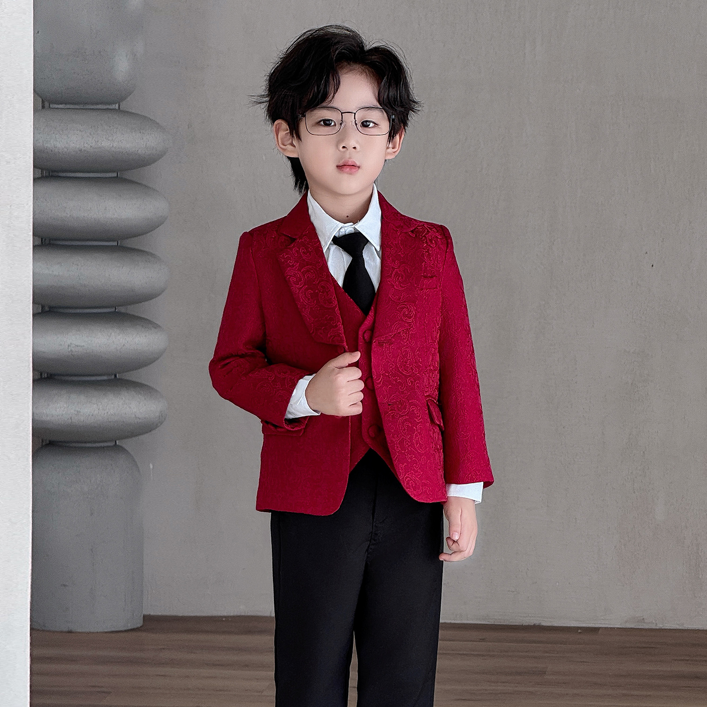 高端男童英伦风钢琴演出服