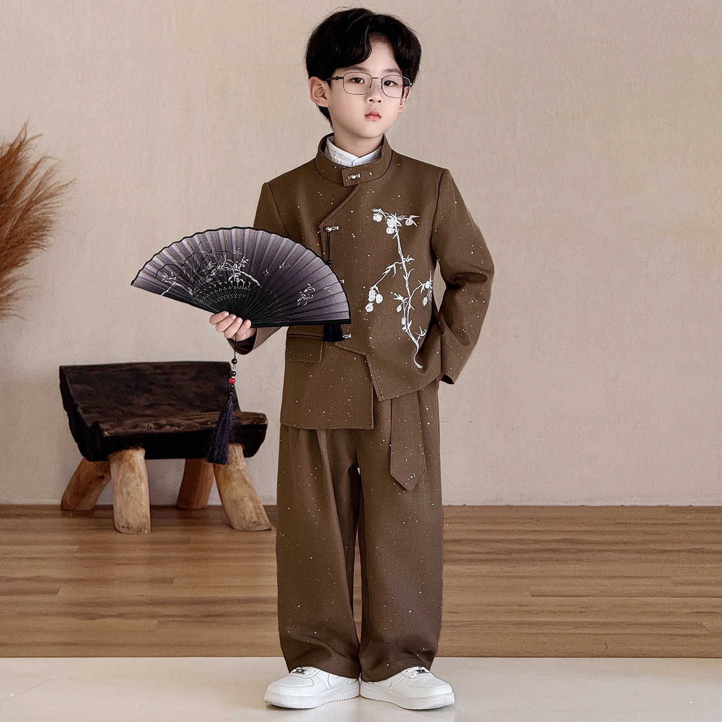 儿童新中式国风小西服套装