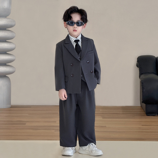 儿童休闲西服高级感男童主持人演出秋季新款花童礼服男孩西装套装