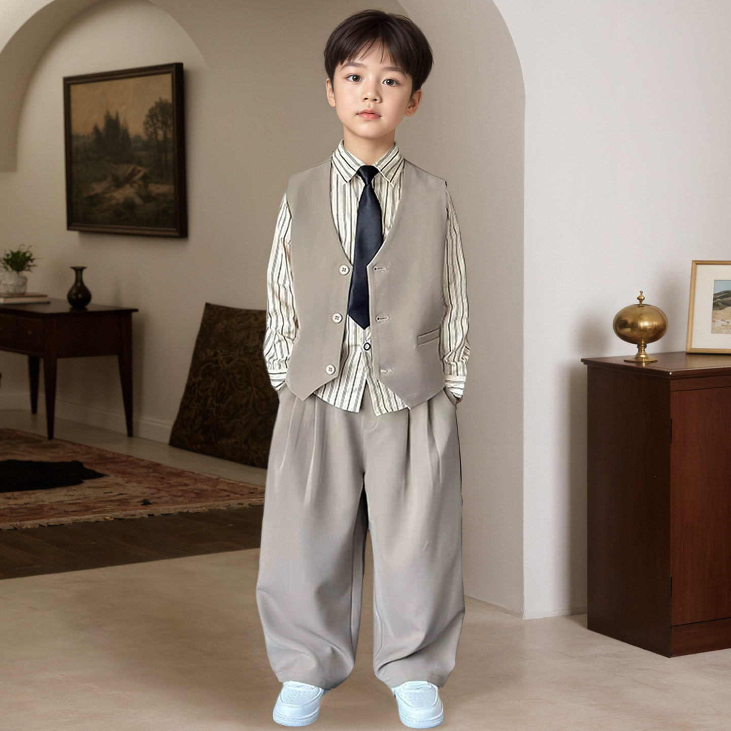 男童礼服儿童帅气时髦西装套装2026新款男孩休闲高级感小少爷西服