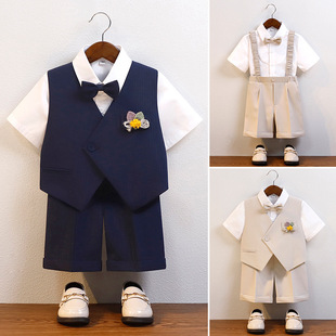 男童英伦风宝宝周岁生日小主持人西服男孩钢琴演出服 儿童礼服夏季