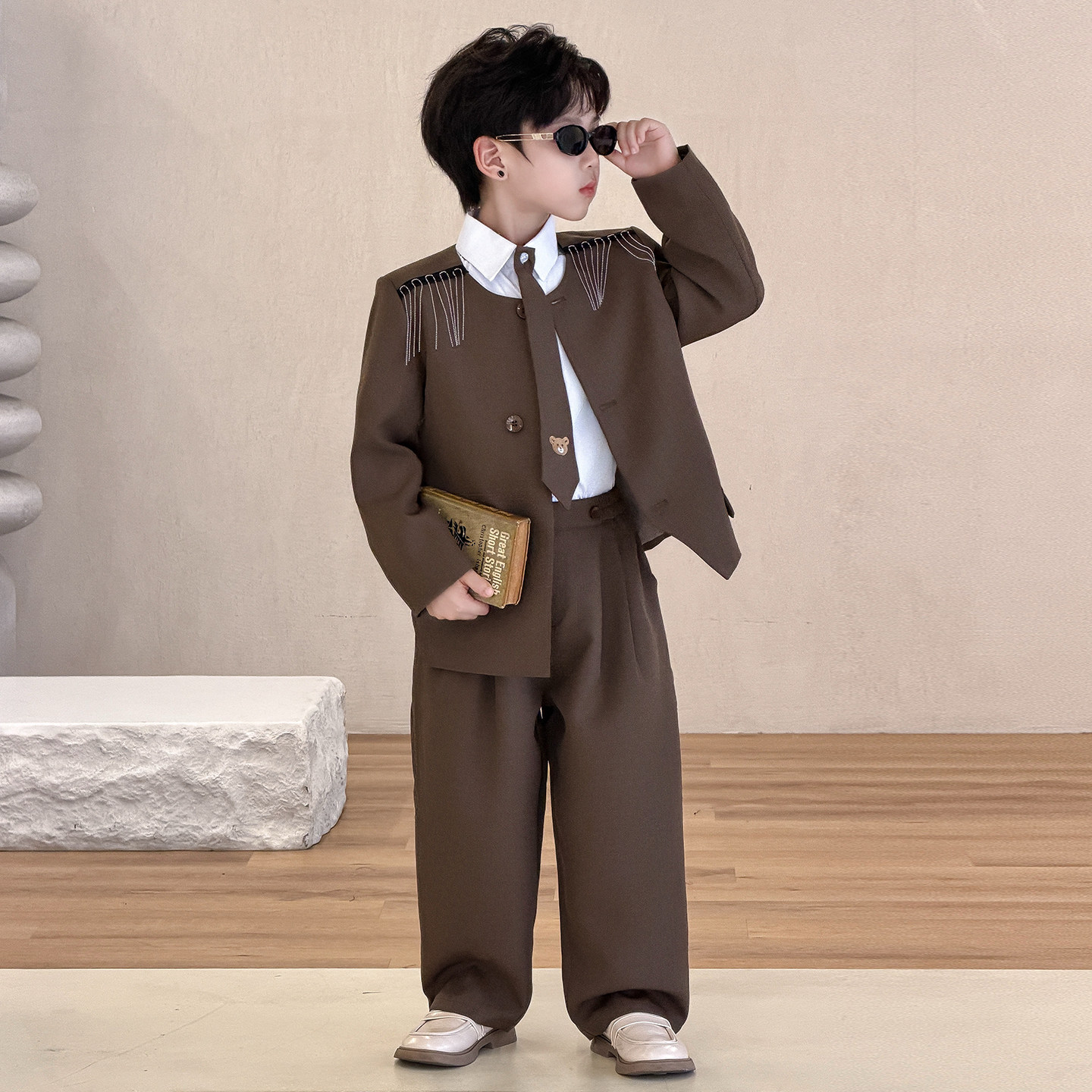 儿童西装套装英伦帅气花童演出服