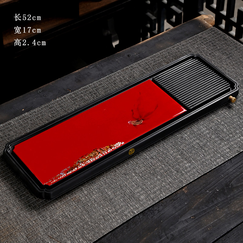 便携家用小型干泡盘电木漆艺仿真大漆简约托盘茶道茶台送礼商用