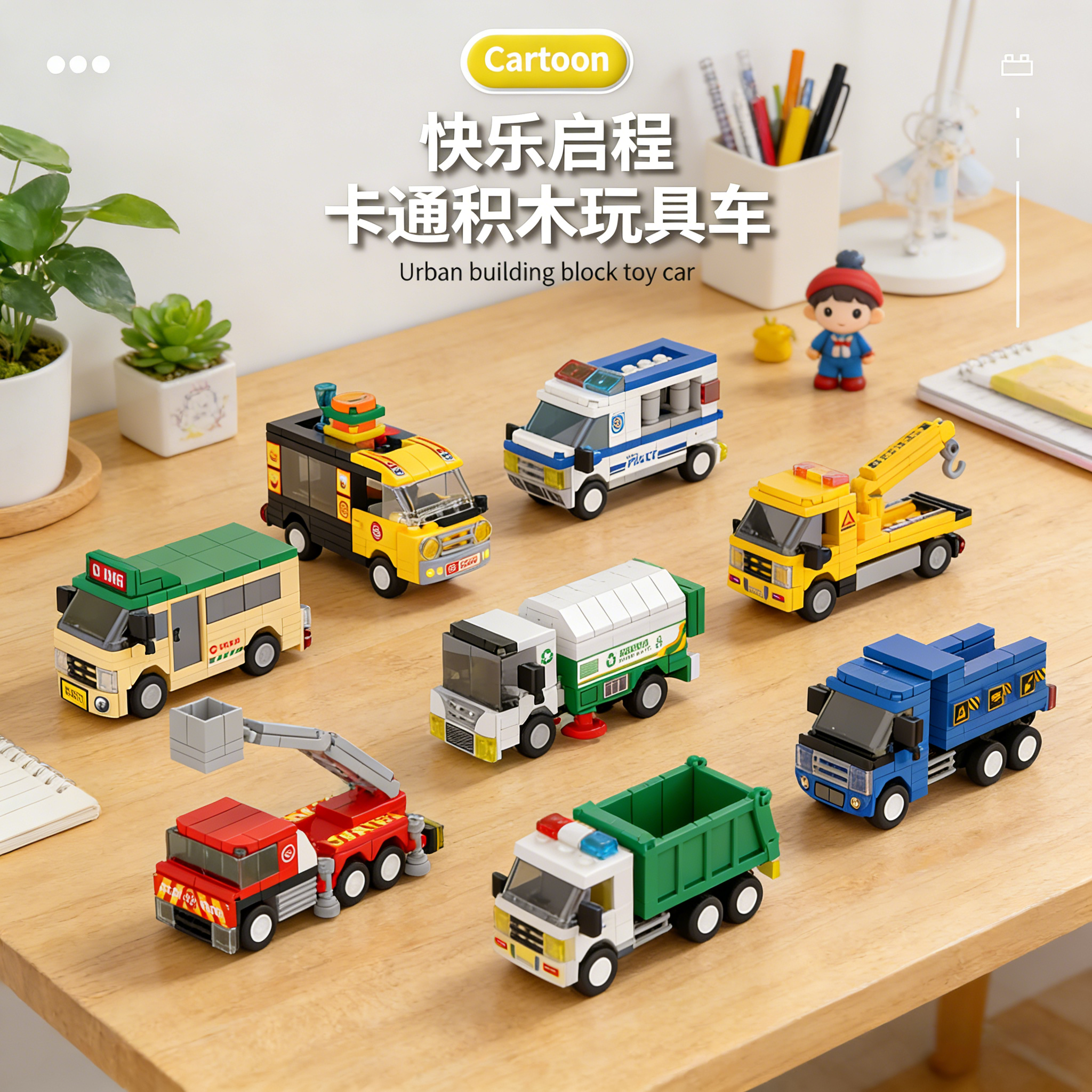 小汽车积木2026年新款儿童益智拼装图玩具3到6岁男童孩子生日礼物