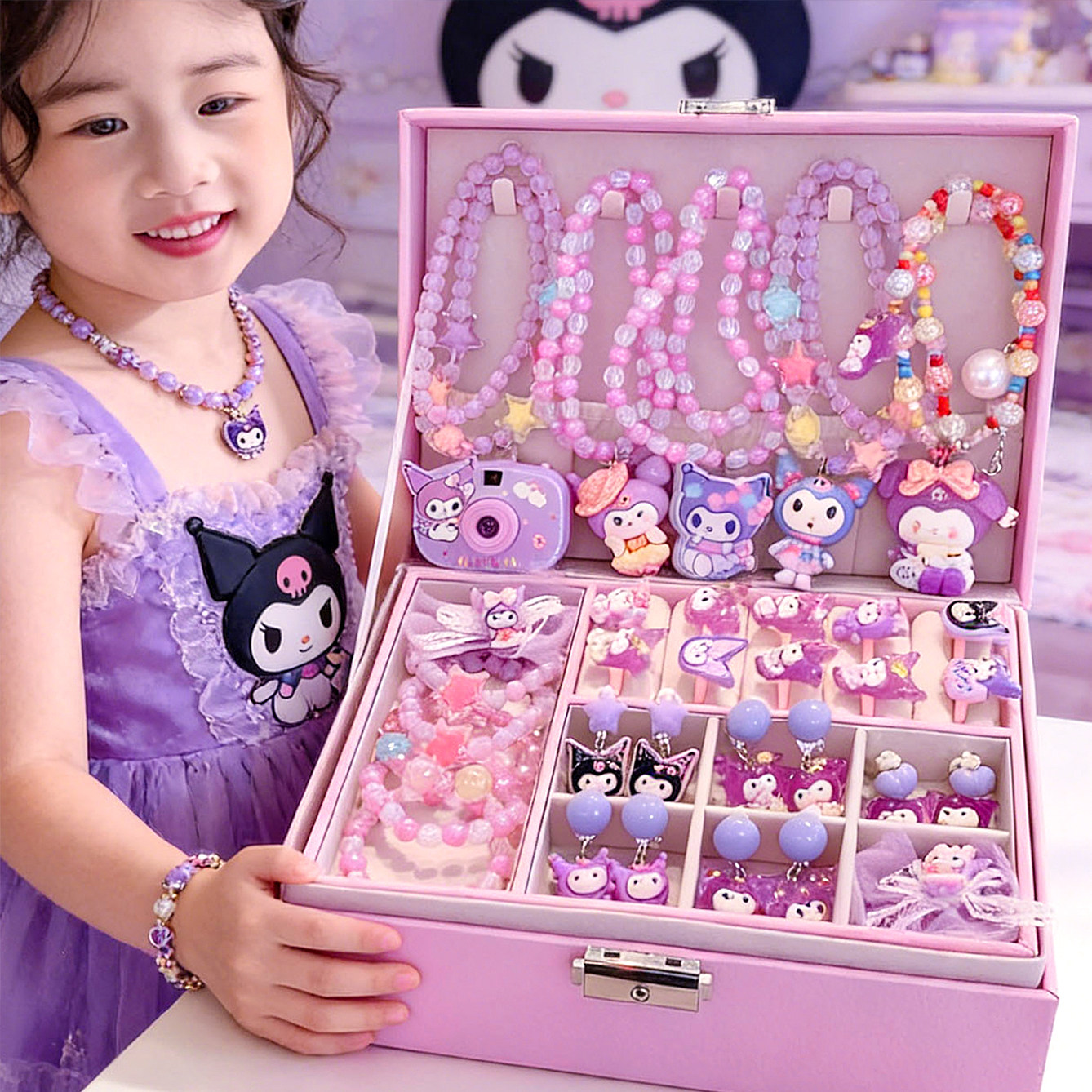 高端儿童发饰礼盒套装幼儿女孩头饰公主首饰盒女童六一生日礼物