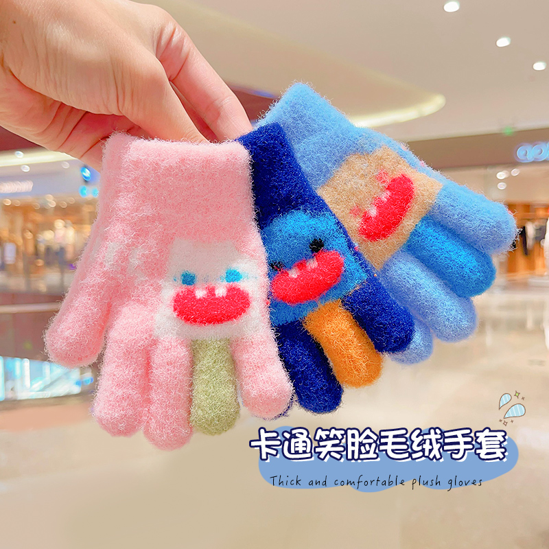 儿童手套女孩冬天加绒保暖秋冬款