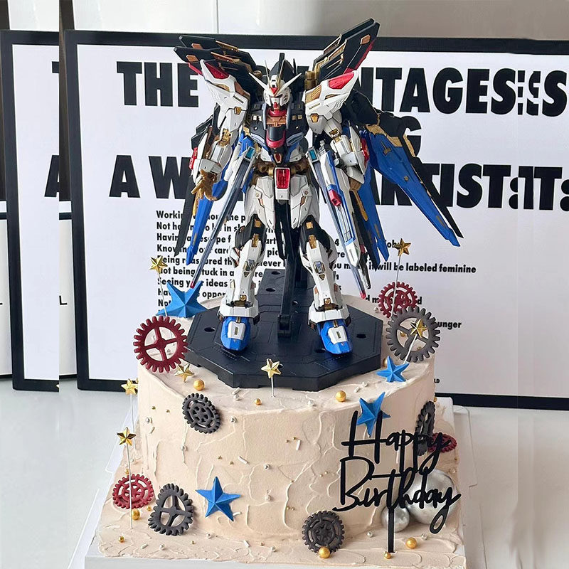 卡通儿童生日高达机甲蛋糕装饰手办模型男神机动战士烘焙装扮摆件