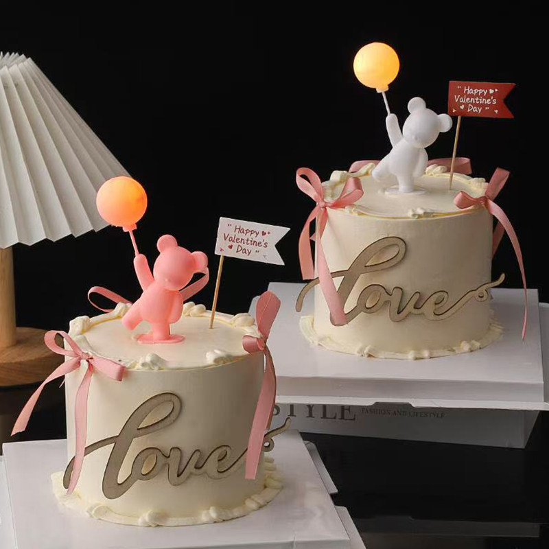 网红情人节创意情侣告白气球熊蛋糕装饰摆件木质love烘焙装扮插件,节庆用品/礼品,蛋糕/烘焙装饰用品,淘宝优惠券,粉丝福利购,淘宝优惠卷