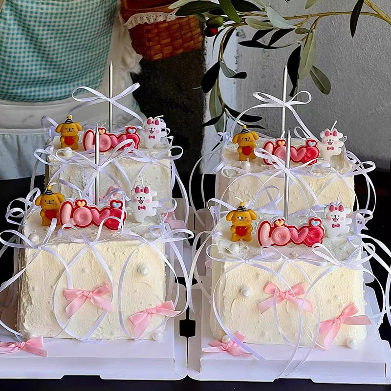 2.14烂漫情人节网红线条爱心小狗蜡烛蛋糕装饰蝴蝶结丝带烘焙装扮,节庆用品/礼品,蛋糕/烘焙装饰用品,淘宝优惠券,粉丝福利购,淘宝优惠卷