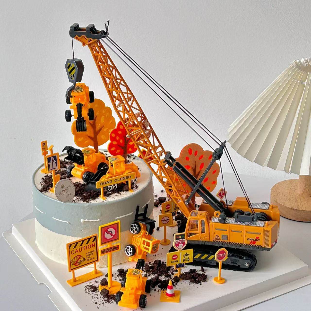 起吊挖掘机蛋糕装饰儿童生日周岁工程挖土机铲车路障烘焙装扮插件,节庆用品/礼品,蛋糕/烘焙装饰用品,淘宝优惠券,粉丝福利购,淘宝优惠卷