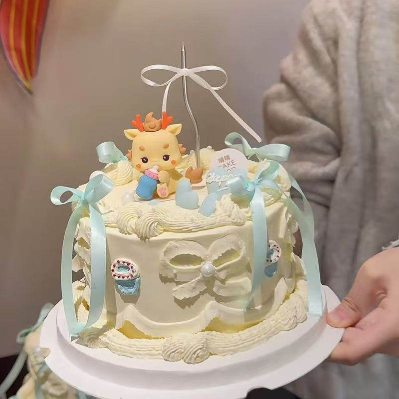 网红龙宝宝儿童生日蛋糕装饰摆件粉色蝴蝶结丝带芭蕾风烘焙插件,节庆用品/礼品,蛋糕/烘焙装饰用品,淘宝优惠券,粉丝福利购,淘宝优惠卷