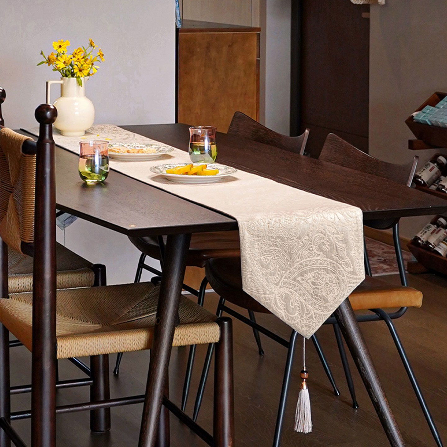 美式轻奢高端复古防水长条桌旗