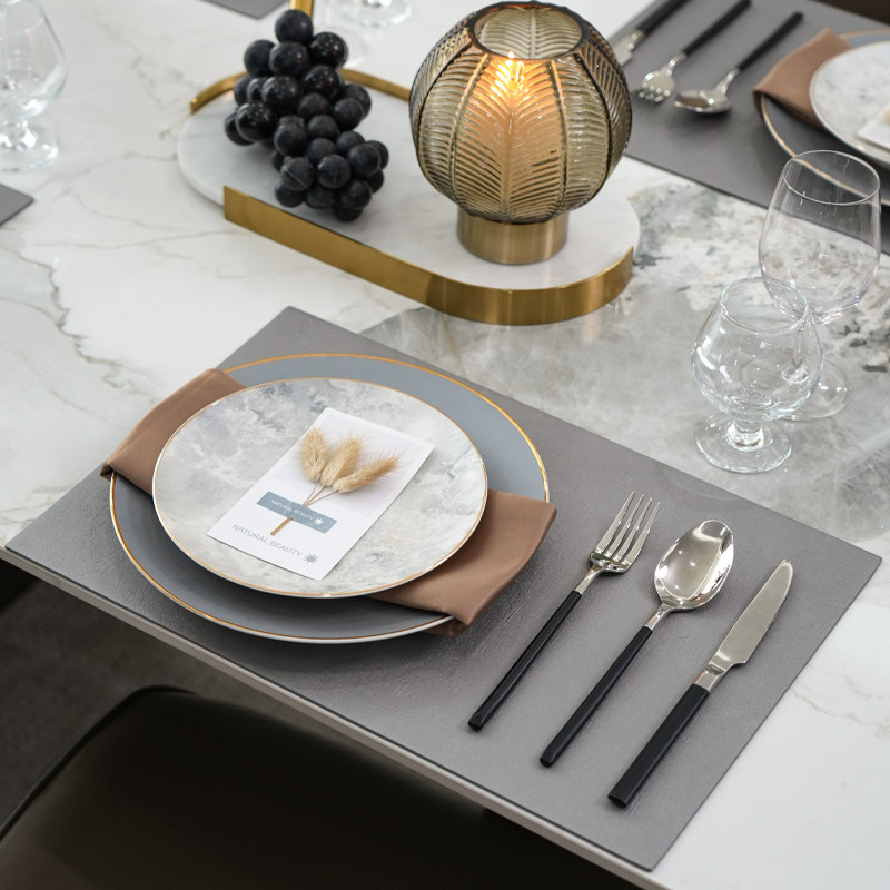 和庭Krle轻奢现代简约风高端皮革西餐垫防水防油防烫高级感餐具垫,居家布艺,餐垫,淘宝优惠券,粉丝福利购,淘宝优惠卷