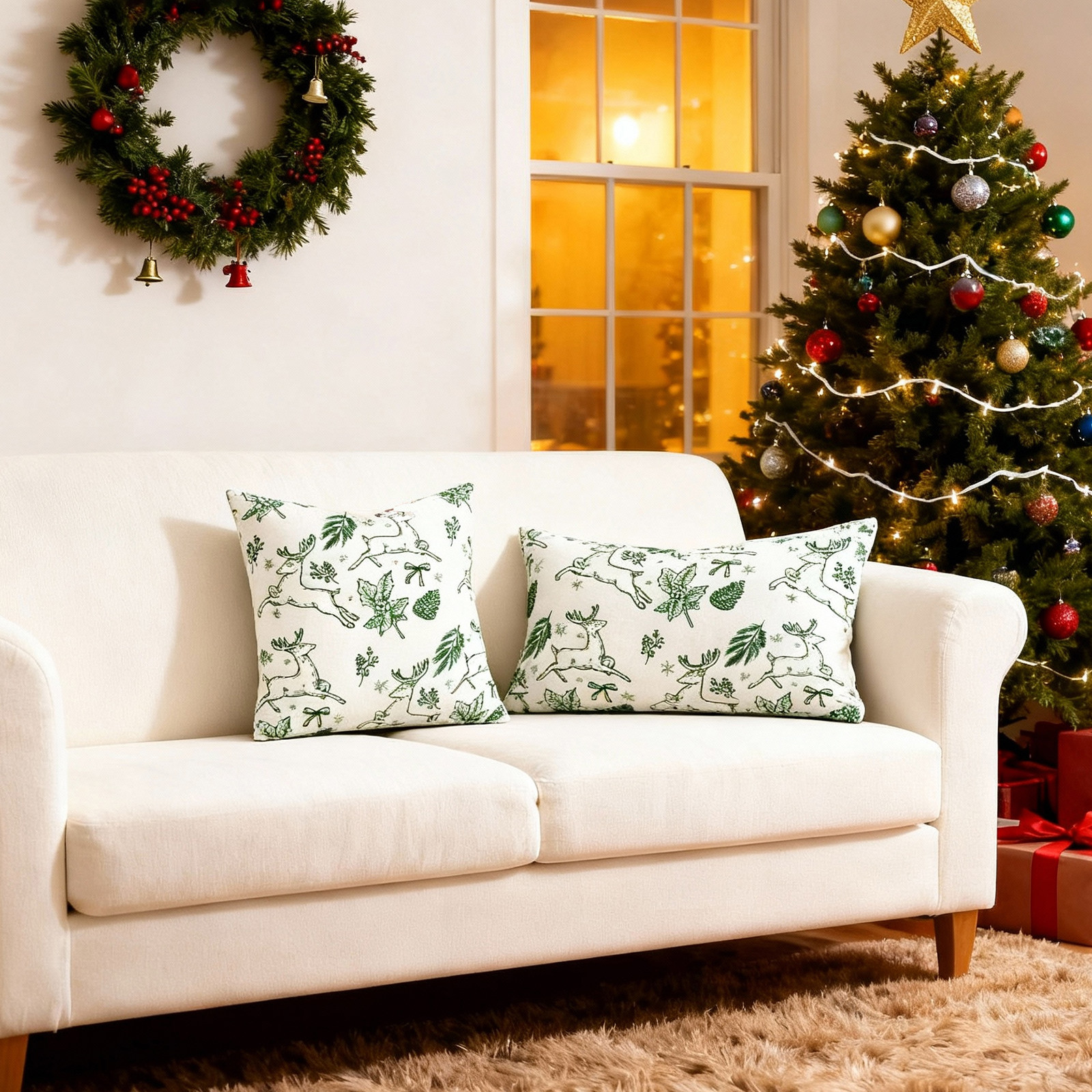 和庭客厅沙发抱枕圣诞节