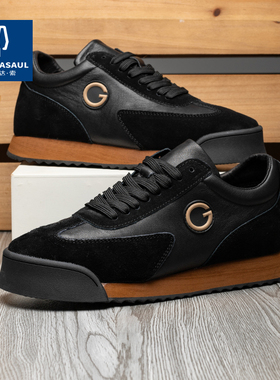 帕达索爆版磨砂牛皮拼色阿甘运动休闲鞋时尚潮流百搭棉鞋231109