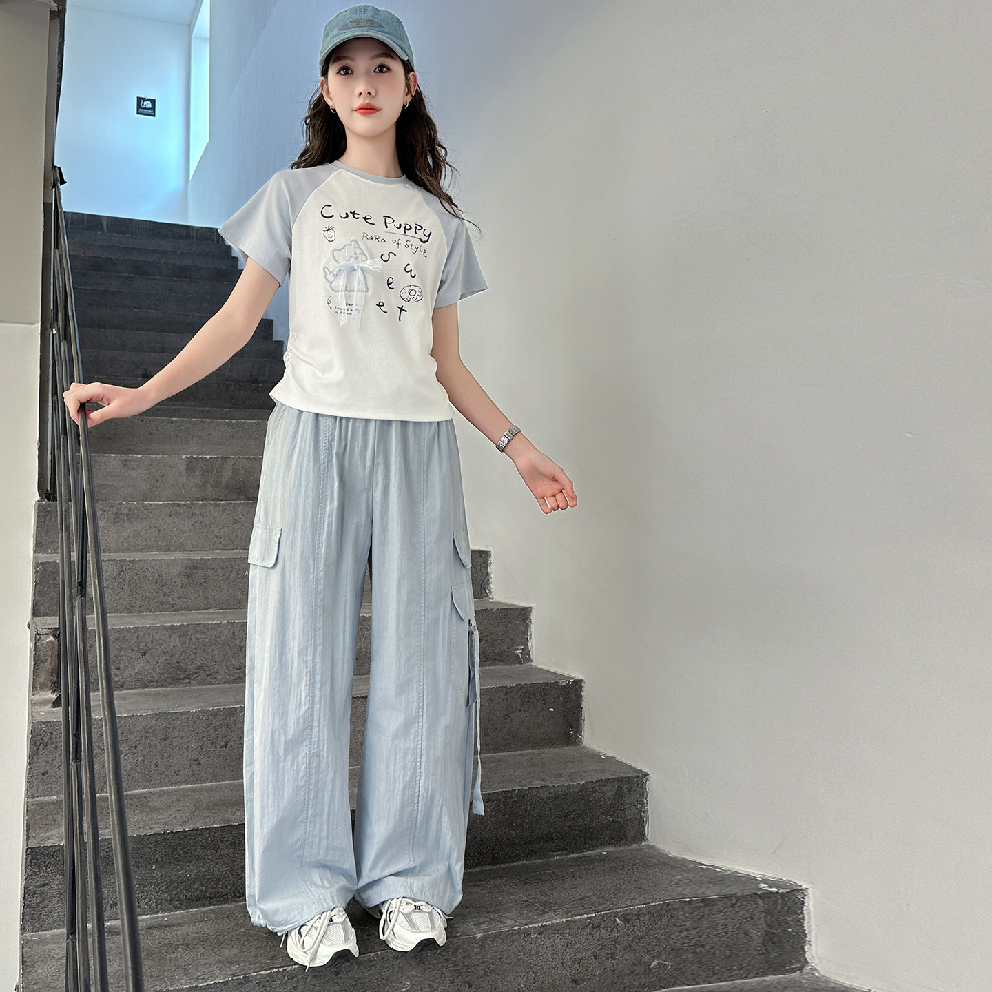 女大童夏季套装2026新款儿童短袖初高中学生巨好看女童夏装两件套