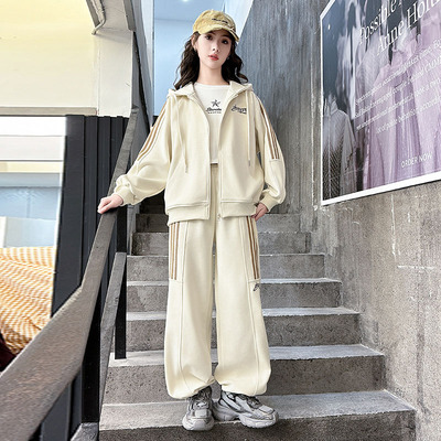 女童春装大童运动套装开衫