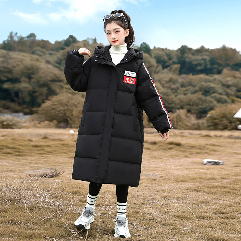 长款加厚女孩保暖羽绒服外套冬款