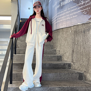 女大童套装春秋款2025新款洋气女孩子秋天外套女童秋装网红儿童装