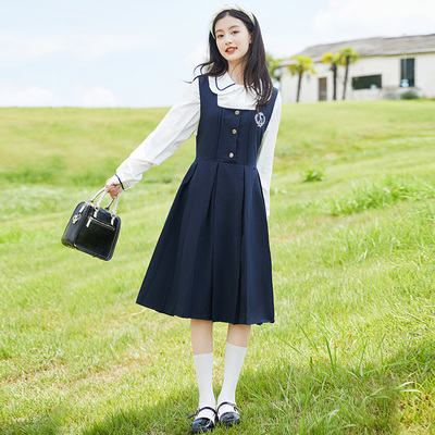 女童春季背带裙套装12岁女孩