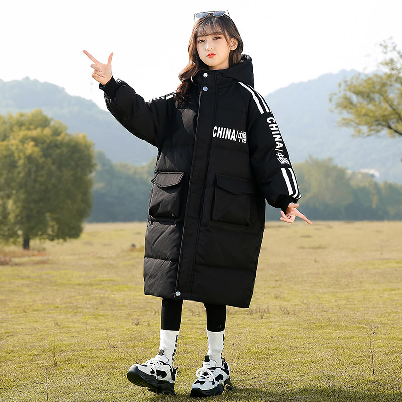 女大童棉服冬装2025新款洋气儿童冬季加厚羽绒棉衣女童中长款棉袄