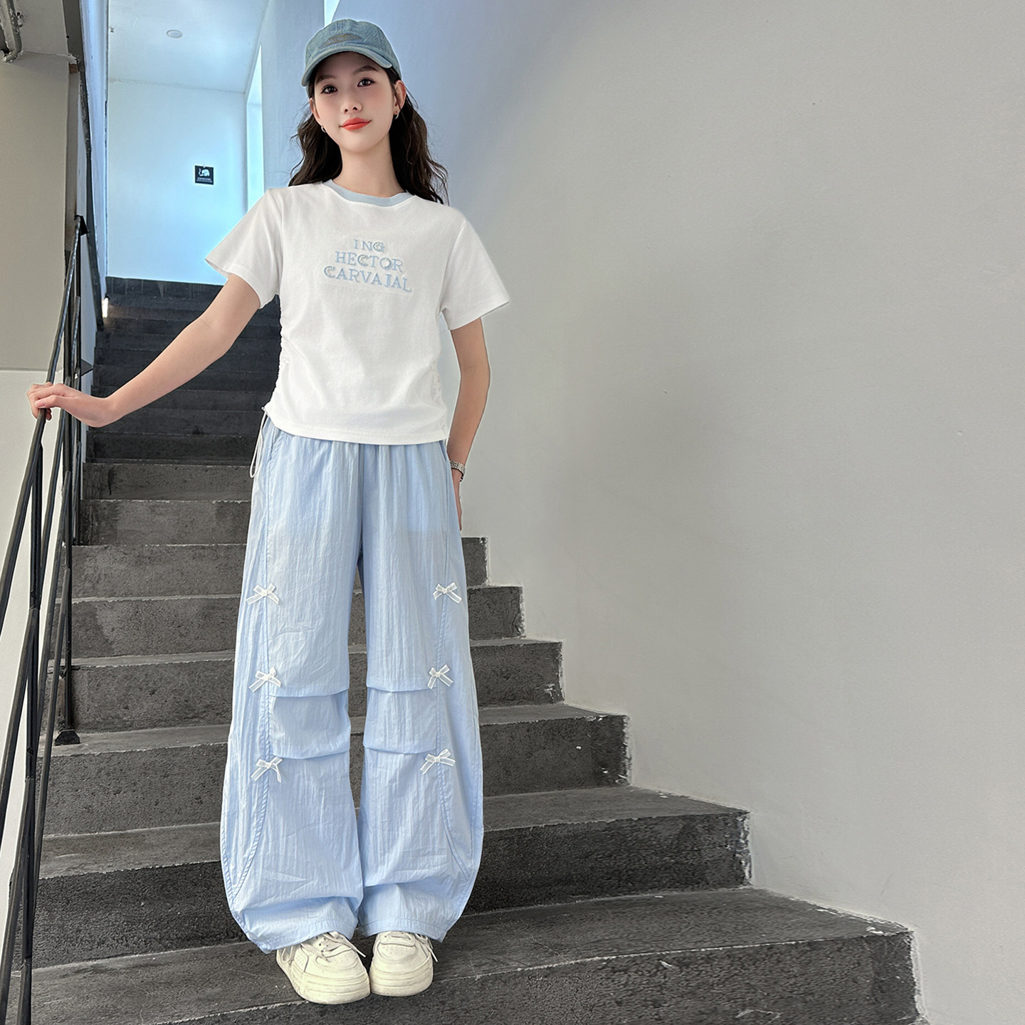 女大童夏装套装2026新款儿童洋气初中学生12时髦巨好看15岁两件套