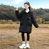 加厚棉袄 棉衣女童冬季 女大童棉服外套2025新款 儿童洋气学生中长款