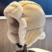 2025新款 毛绒抽绳可收紧超保暖帽子女防寒护耳雷锋帽户外防风 冬季