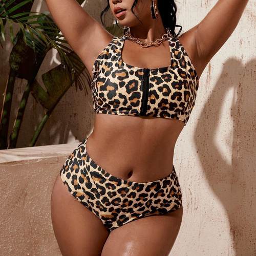 Swimsuit women's split print plus size bikini